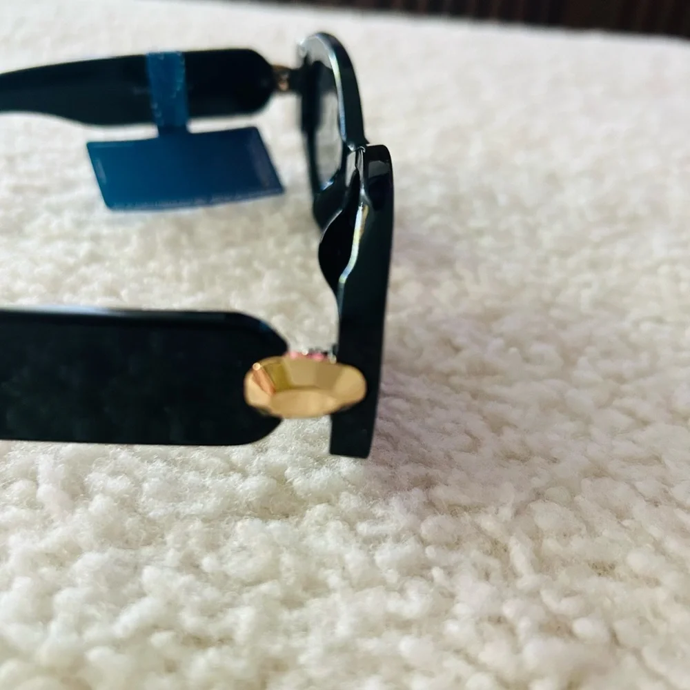 Bob Mackie Chic Black Sunglasses with Gold Accent NWT